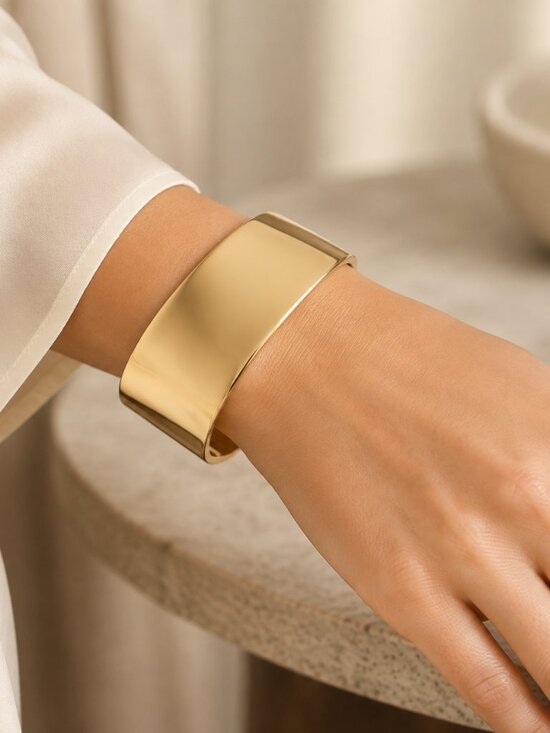 Ann Taylor Jewelry - NWT Ann Taylor Gold Tone Wide Cuff Bracelet Polished Statement Jewelry